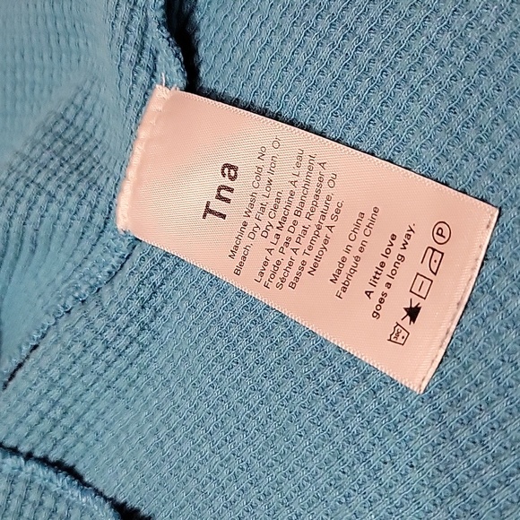 TNA Cropped Thermal Teal Blue Long Sleeve Top US M - Picture 9 of 10